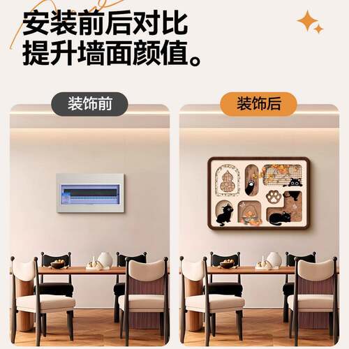 工厂直销中古风电表箱装饰画免打孔配电箱遮挡挂画电闸弱电箱墙画