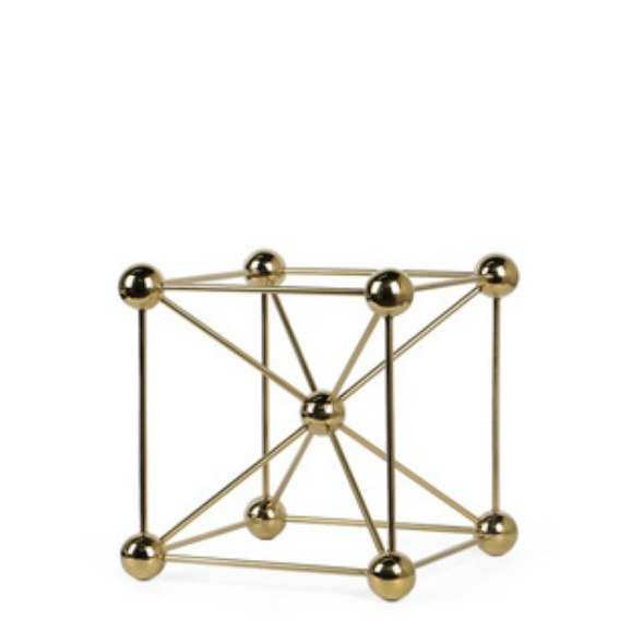 现代简约创意电镀几何体摆件样板房售楼处桌面书架软装饰品工艺品