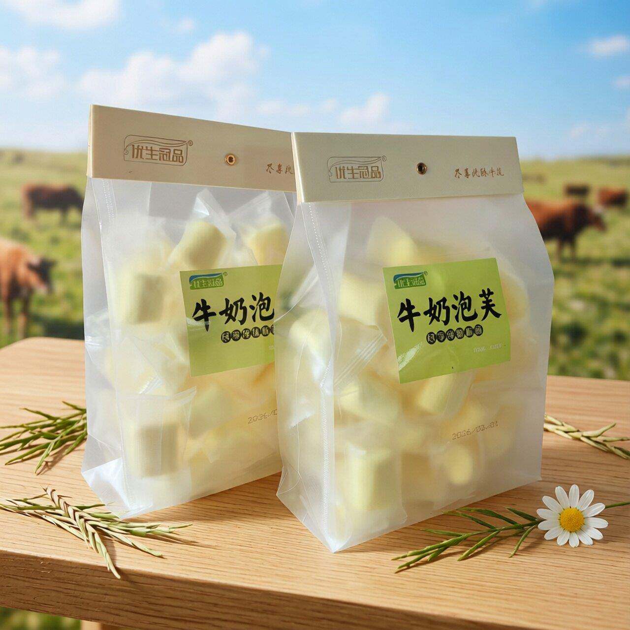 优生冠品牛奶泡芙内蒙特产泡芙奶酪软糯奶芙休闲办公零食