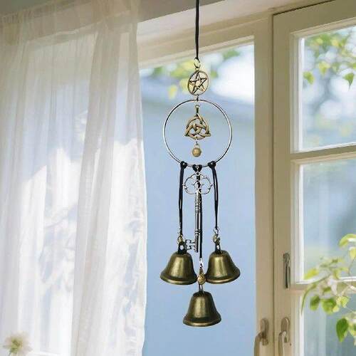 Witch Bell Doorknob Hanging Vintage Bell Decorative Wicker