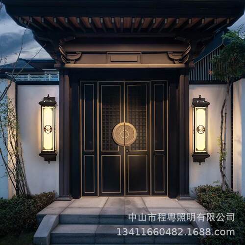 新中式户外太阳能壁灯东方美居阳台庭院门柱灯围墙别墅过道灯