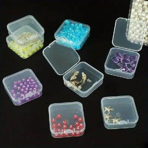 20Pcs Clear Craft Storage Box Set Sturdy Stackable