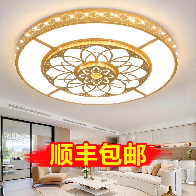 客厅灯2025新款金色花朵大圆灯轻奢大厅主灯简约现代大尺寸吸顶灯