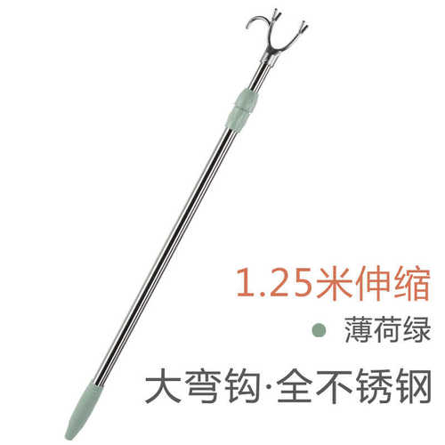 挑新品叉阳台叉物杆衣叉杆撑晾衣不锈钢衣金属伸缩杆衣取双晒衣锁