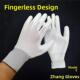 白色尼龙Pu涂覆手掌包装 涂覆手指涂覆橡胶浸渍数字工厂质量无尘防
