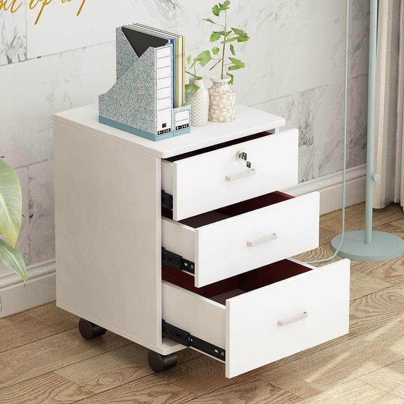 办公柜简约现代家DKN用卧柜带锁移动室床边可简易实木色储物收纳