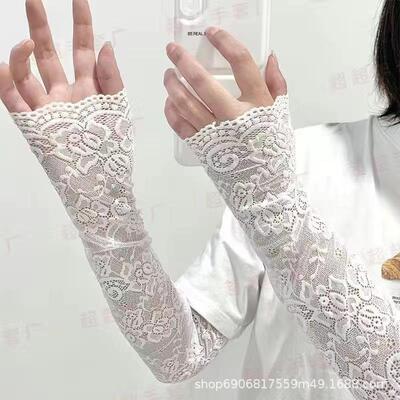 紫外线蕾丝长款防晒手臂防晒袖套