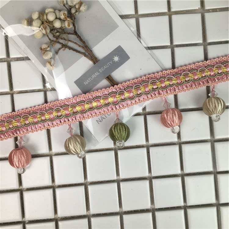 窗帘清新侧边头小小帘田园窗纱花边坠厂家直销吊球装饰装饰辅料吊