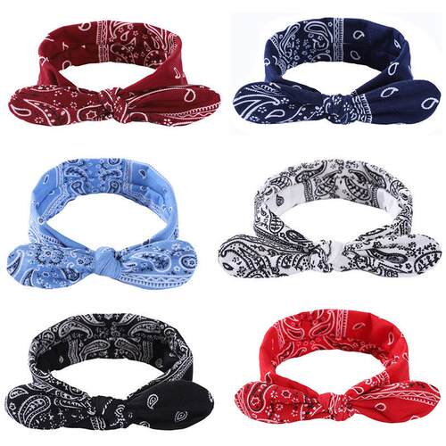 Factory tton Rabbit Ear Hair Band Cashew Flower Amoeba Elast