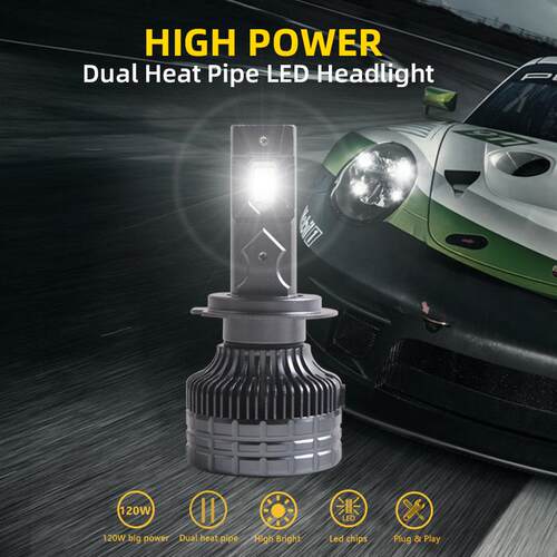 高亮120W 6000K大功率LED大灯H1 H4 H7 H11 9005 9006 9012汽车灯