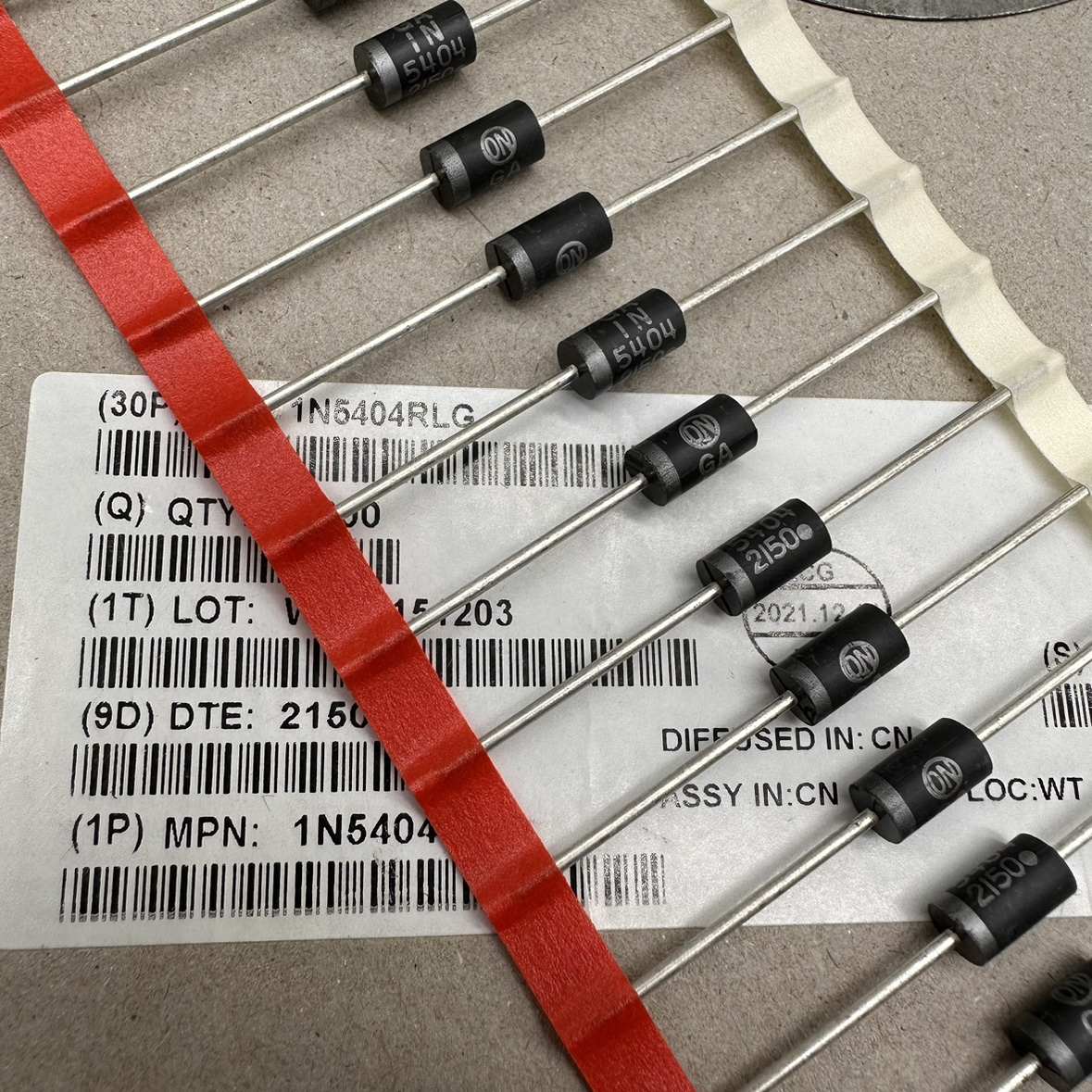 1N5408进口二极管1N 5400 5401 5402 5404 5406 5407 ON粗脚铜IN