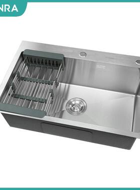 kitchen sink水槽单槽5543加厚拉丝SUS304不锈钢手工盆洗碗水池子