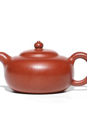 宜兴紫砂壶手纯工SCCc卡盖茶约壶家用30目皱皮朱220c简朱泥茗香