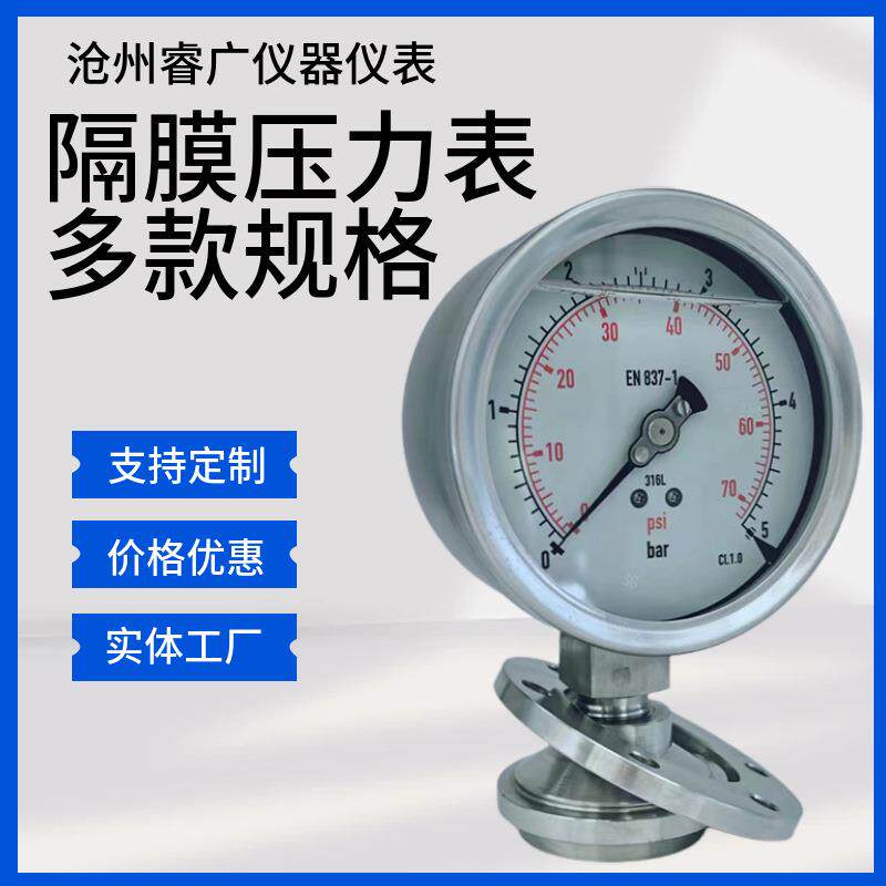 隔膜压力表法兰接体隔膜表各种规格充油压力表工业仪表