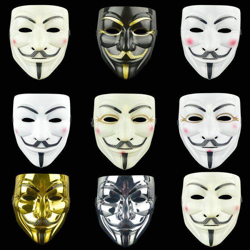 Movie Cosplay V for Vendetta Hacker Mask Anonymous Guy Fawke - 实物图