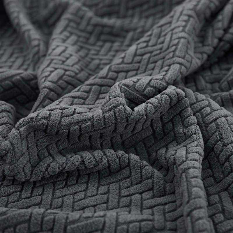 220g抽条摇粒绒涤氨混纺玉米格面料沙发布料靠枕秋冬布料现货供应