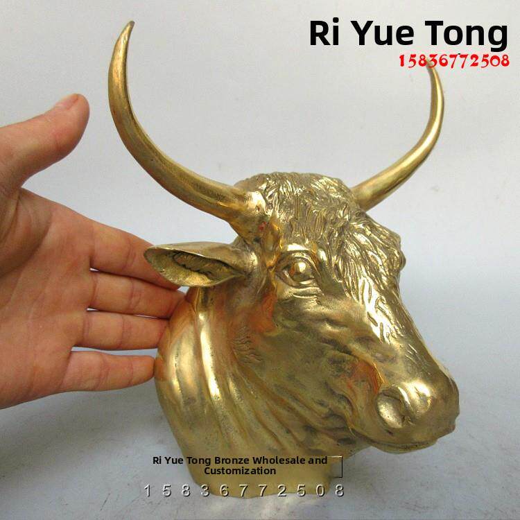 铜纯铜牛头可与生肖动物头放置或悬挂。空气像彩虹牛头牛肉店墙面