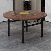 8V加厚大圆桌面实木圆桌子台面家用酒店可折叠杉木圆桌面板圆形餐