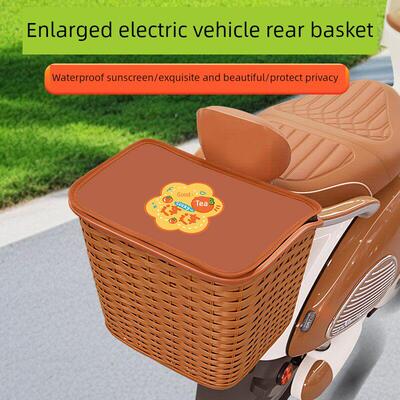 适用脚踏电动车专用后篮带盖尾箱超大储物袋防水车篮吊篮车篮