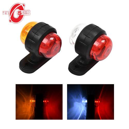 跨境出口12V24VLED小双面信号灯货车边灯卡车边灯红黄红白边灯