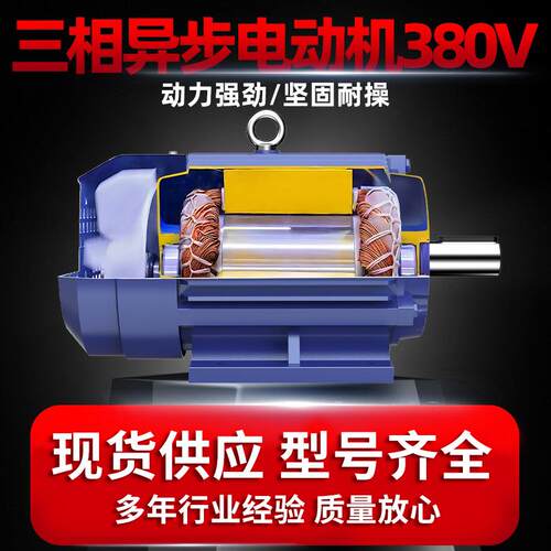 全铜三相异步电动机0.75/1.1//2.2/3/4/5.5三项调速马达定制电机
