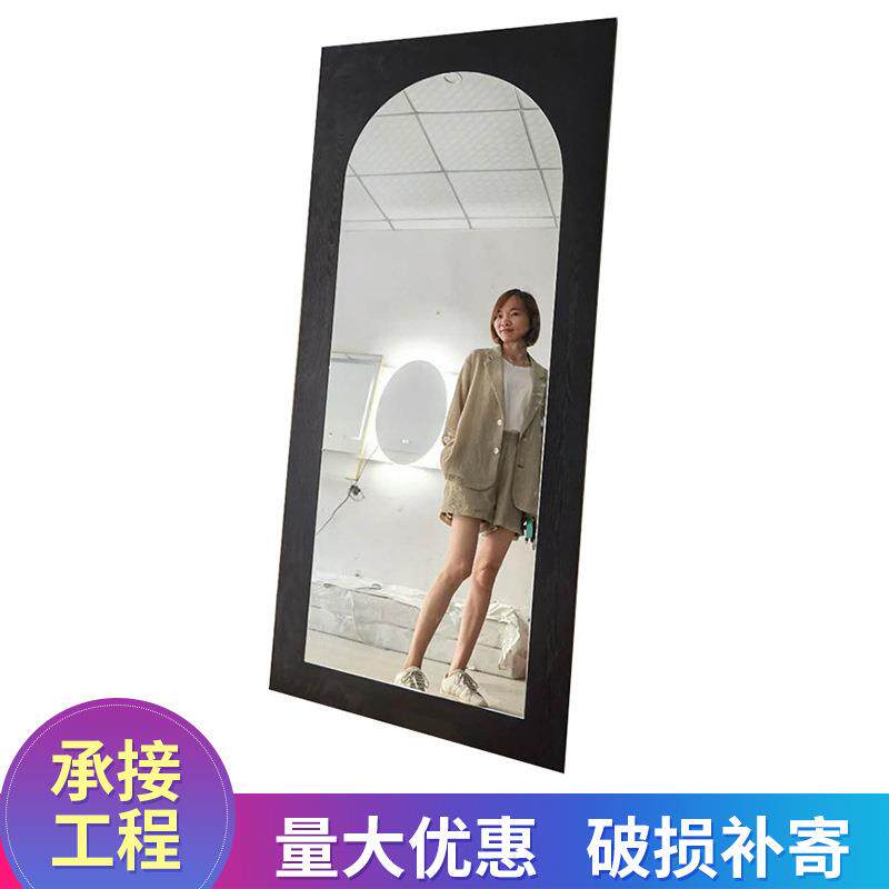 厂家直供25mm厚中纤板木框高清银镜全身镜家用壁挂落地两用