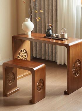 烧桐实木古琴桌凳木古琴WKW桌整仿体古琴学桌悠扬古琴桌国书法桌