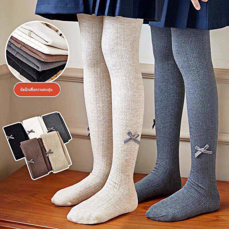 女童连裤袜春秋冬季加薄绒纯棉儿童打底裤加绒加厚外穿连脚打底袜