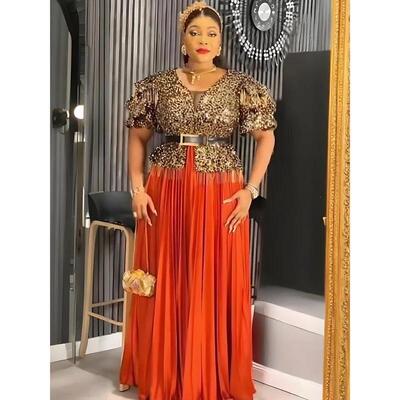 A 84732 Elegant Long Dress For Dubai Party 亮片连衣裙