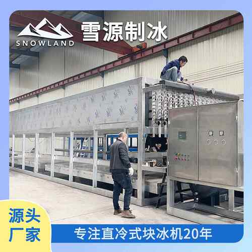 雪源Snowland20吨直冷式块冰机大型制冰设备用于水产果蔬保鲜降