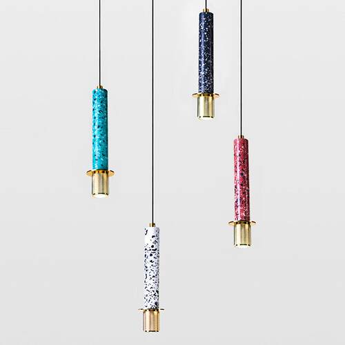 客厅灯现代风格轻奢吊灯咖啡厅吧台水磨石楼梯长条led筒灯大理石