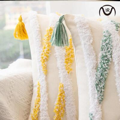 Floral Tufted Cushion Cover Multi-color Decorative Pillow