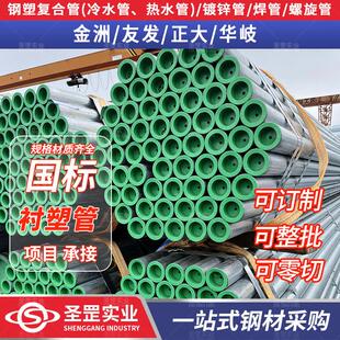 DN65 DN150热水管冷水衬塑管友发钢塑覆合管DN80外镀锌内衬塑钢管