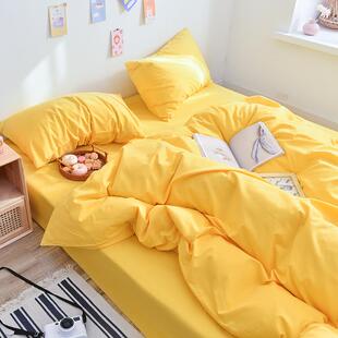 40支简约民俗风酒店布草纯棉套件床笠 全棉纯色13372四件套