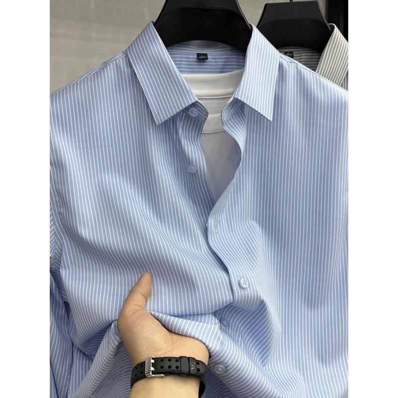 含桑蚕丝面料！长袖衬衫男2025秋季新款工装衬衣中青年商务休闲款