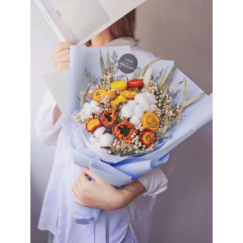 向日葵干花束真花大束送男生女友创意生日礼物拍照毕业高级情人节