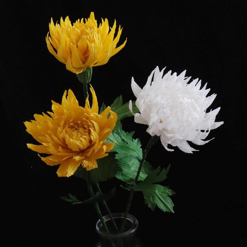 绉纸菊花材料包装手工花束DIY材料纸藤花制作清明手工纸花