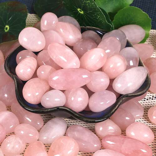 天然粉水晶雨花石造景鹅卵石鱼缸小石头盆栽彩色石子水培园林摆件