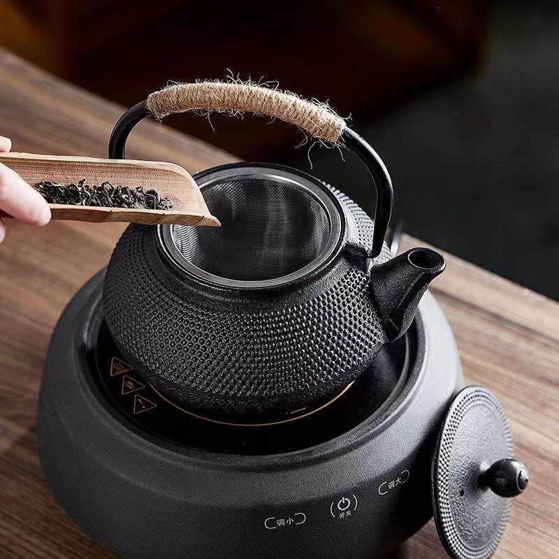围炉煮茶壶日式烧水泡茶水壶家用铸铁壶电陶炉专用过滤炭火茶炉壶
