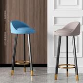 轻奢吧台椅酒吧椅无品牌 脚用高子靠背前台椅子简凳约高凳家吧凳