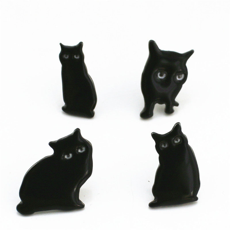 可爱黑猫创意金属磁吸书签古典猫咪磁铁定制学生文具磁性猫书签夹