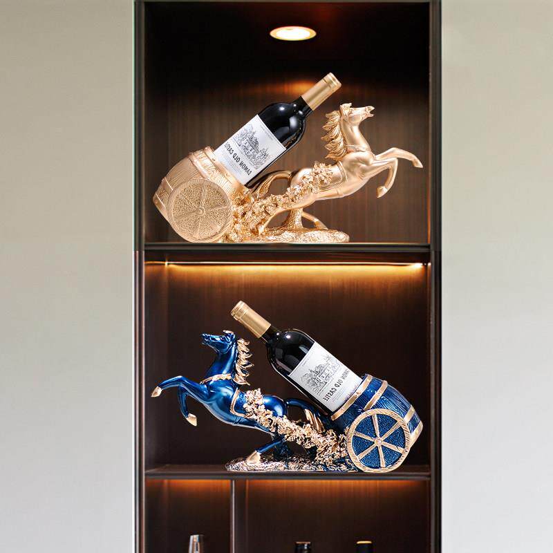 马到成功轻奢高档葡萄红酒架子客厅酒柜装饰品摆件高端大气上档次