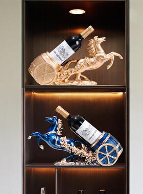 马到成功轻奢高档葡萄红酒架子客厅酒柜装饰品摆件高端大气上档次