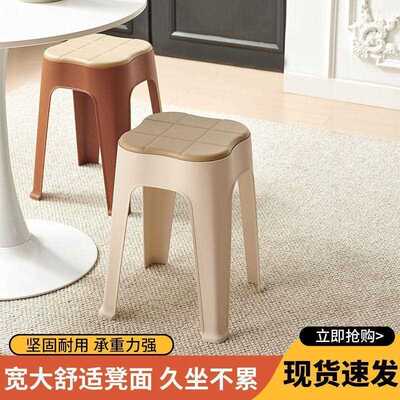 Extra-thick household plastic stools, stackable, sturdy and