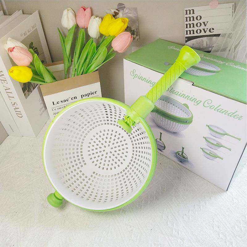 沙拉脱水器旋转离心力蔬菜甩水器水果创意甩干器厨房洗菜盆沥水篮