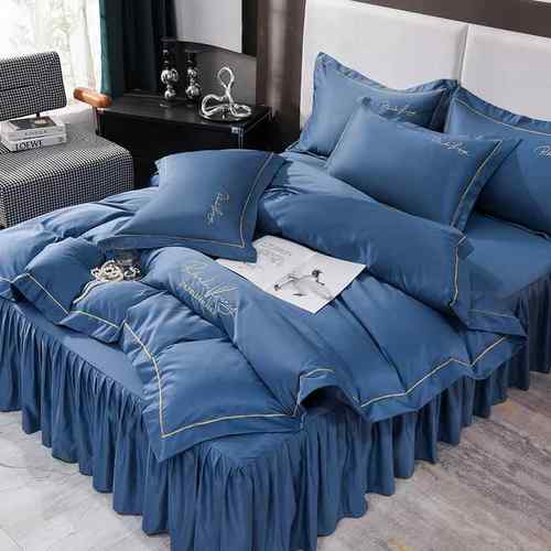 家纺真丝床上四件套床裙款公主天丝被套丝滑冰丝高端防滑