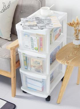 26m日式塑夹缝透c明抽屉柜料多带轮移动6236收纳整理柜衣层物储物