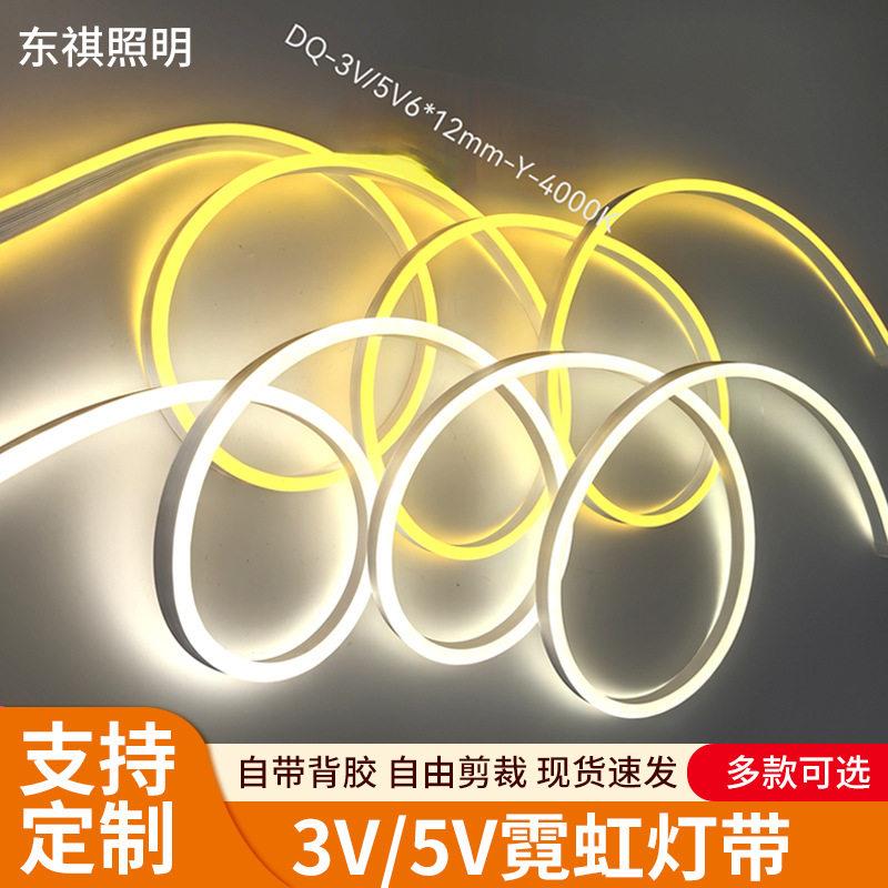 LED低压霓虹灯带 3V/5V柔性硅胶软灯条客厅家用工程防水霓虹灯带