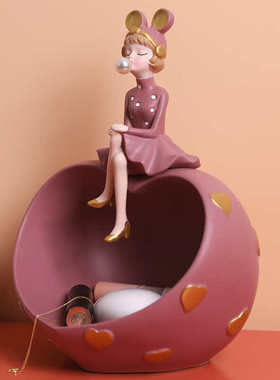 家居摆件客厅爱心客厅电视柜收纳摆件创意电视电视柜女孩玄关