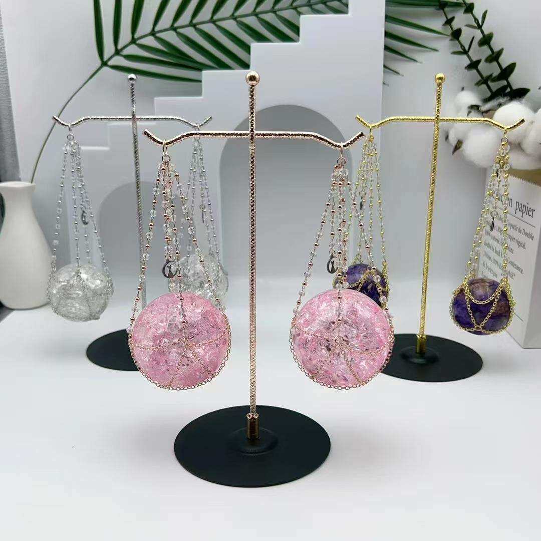 金属天秤吊篮 水晶球底座 球托 水晶工艺品支架